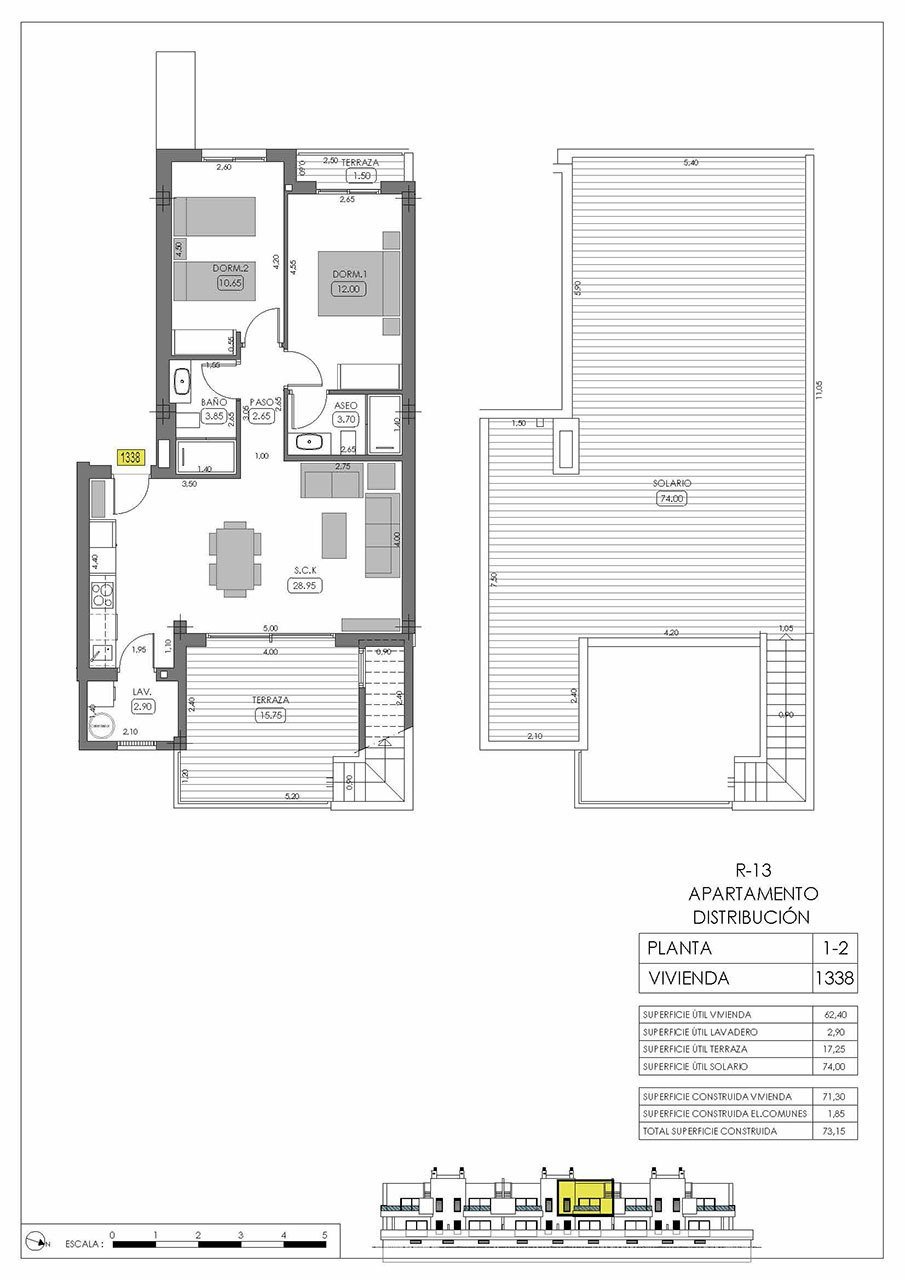 Obergeschoss-Wohnungen mit 2 Schlafzimmern, 2 Bädern, Dachterrasse, Klimaanlage und Gemeinschaftspool in der wunderschönen Golfanlage La Finca Resort