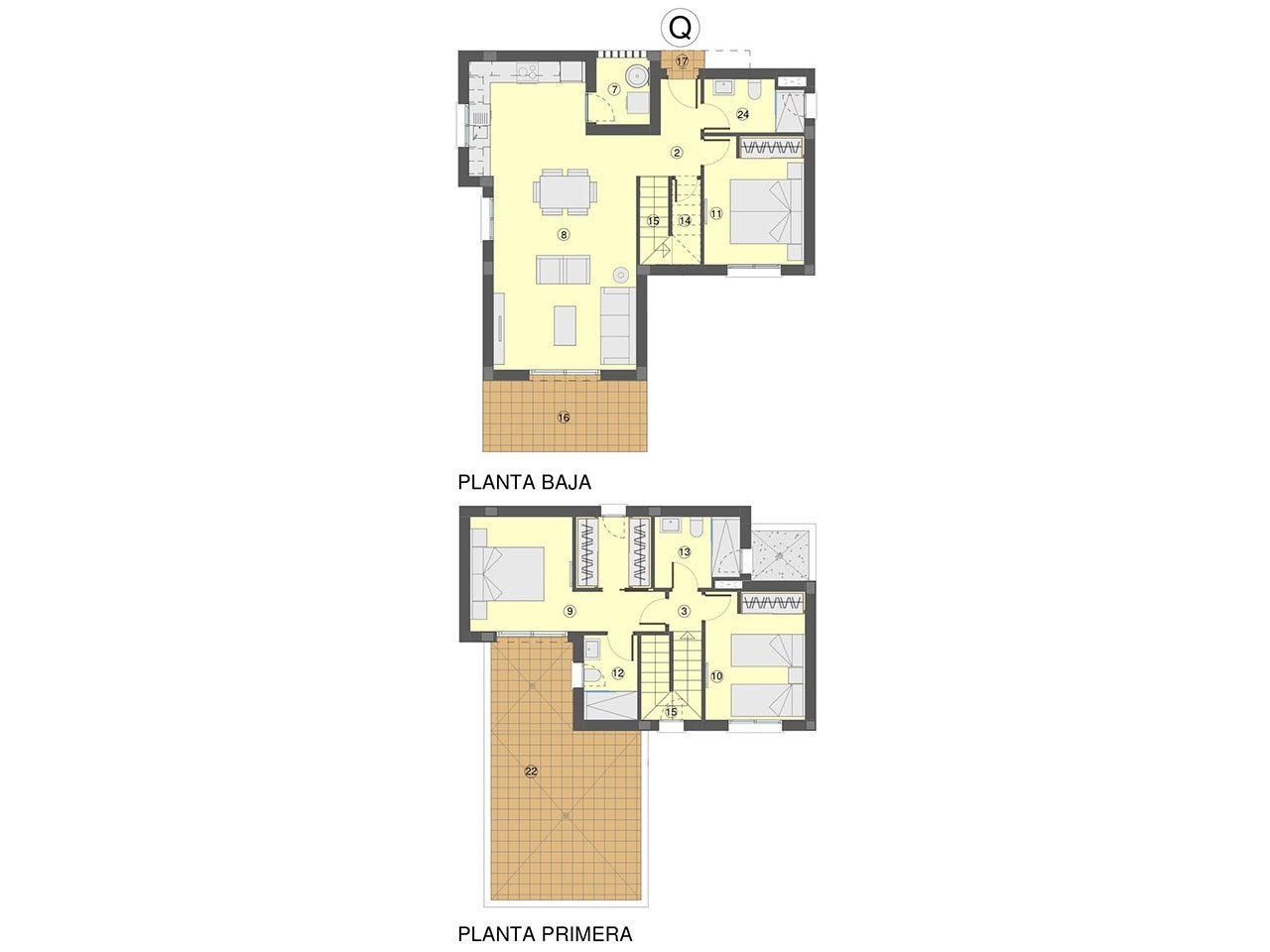 Moderne Villen mit 3 Schlafzimmern, 3 Bädern und Gemeinschaftspool in wunderschöner Umgebung