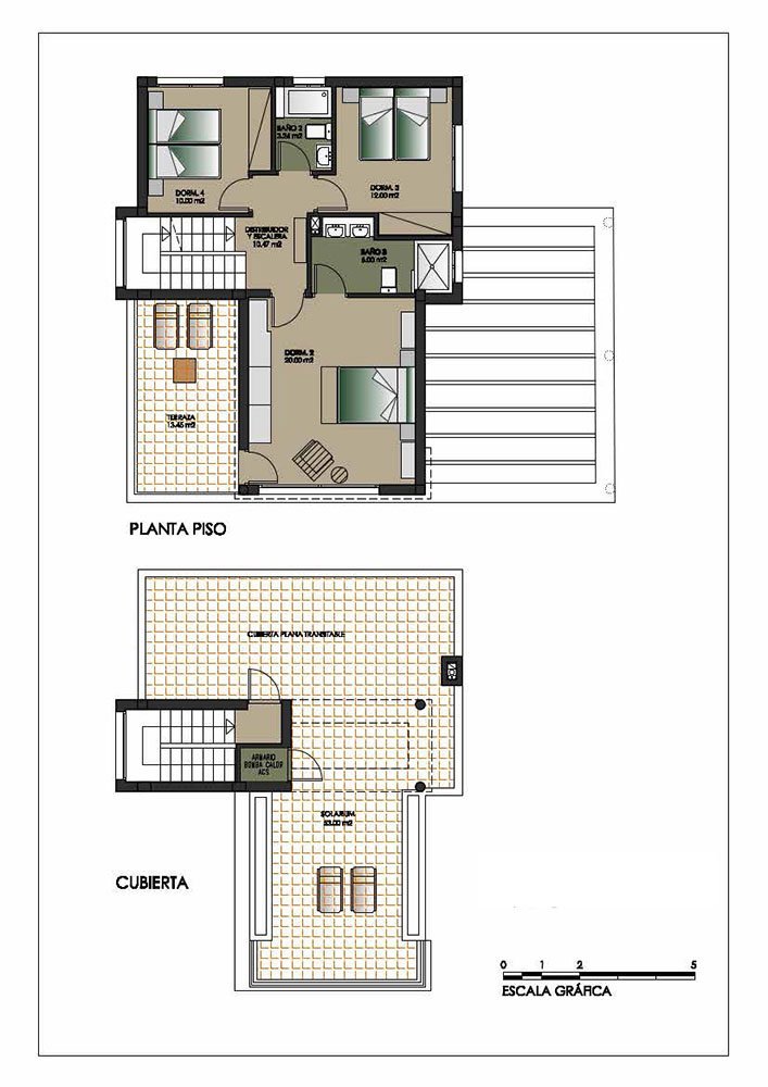 Exklusive Villen mit 3 - 4 Schlafzimmern, 3 Bädern, 1 Gäste-WC, Dachterrasse und Privatpool nur 600 m vom Strand