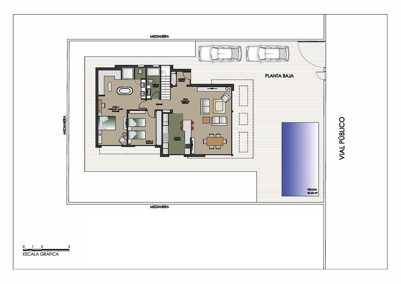 Exklusive Villen mit 4 Schlafzimmern, 4 Bädern, Dachterrasse und Privatpool nur 600 m vom Strand