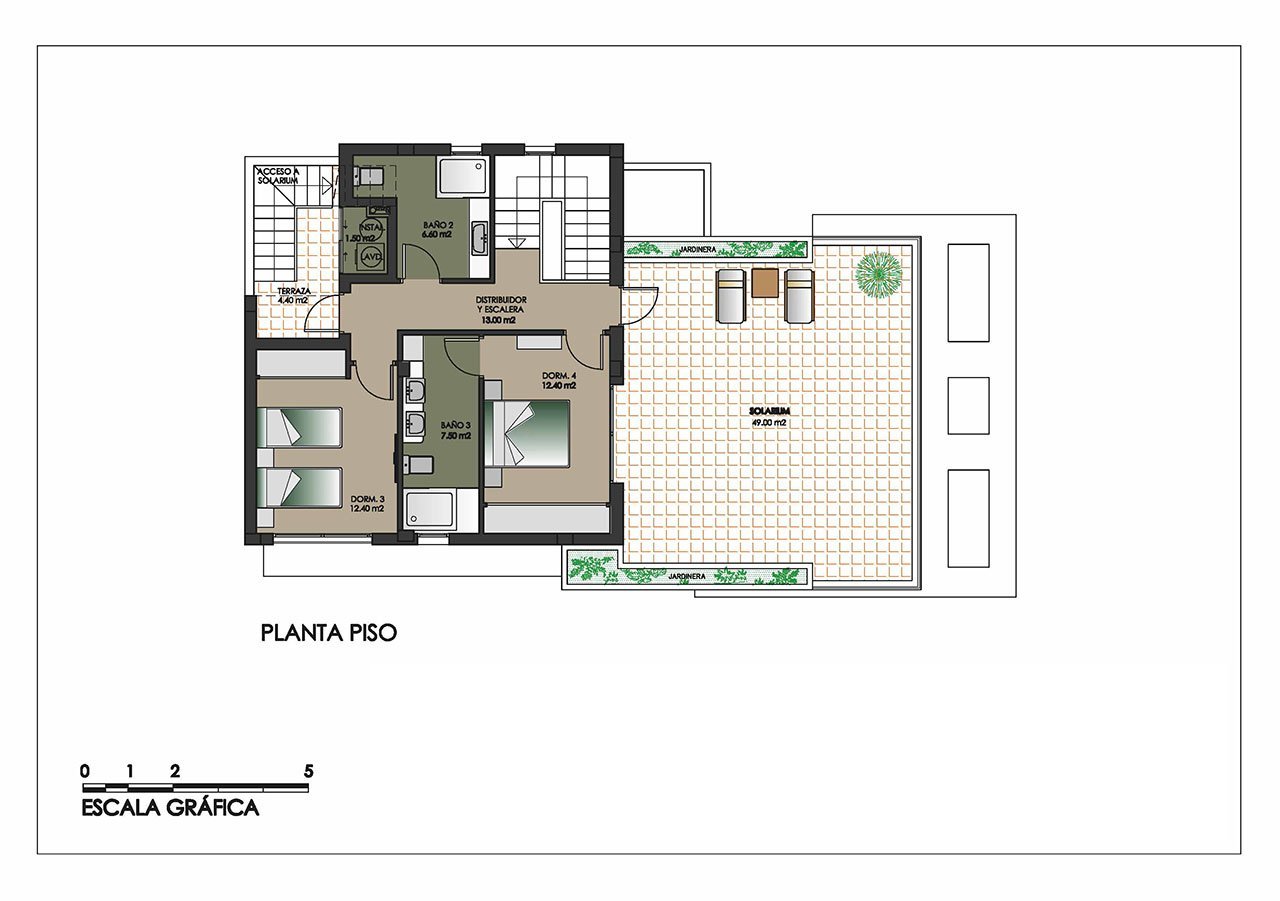 Exklusive Villen mit 4 Schlafzimmern, 4 Bädern, Dachterrasse und Privatpool nur 600 m vom Strand