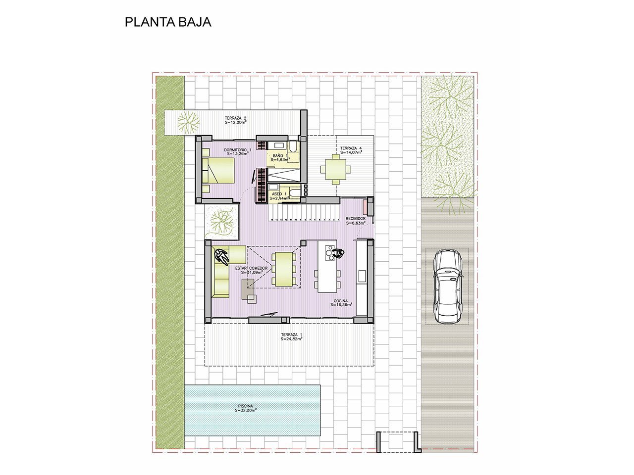 Exklusive Villen mit 3 - 4 Schlafzimmern, 3 - 4 Bädern, 1 Gäste-WC, Dachterrasse und Privatpool nur 600 m vom Strand