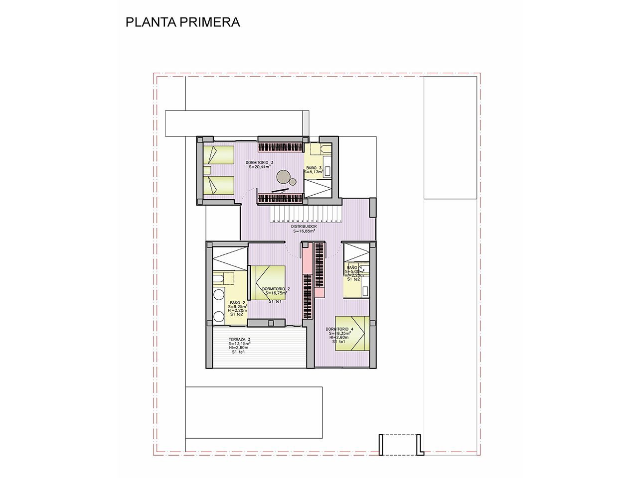 Exklusive Villen mit 3 - 4 Schlafzimmern, 3 - 4 Bädern, 1 Gäste-WC, Dachterrasse und Privatpool nur 600 m vom Strand