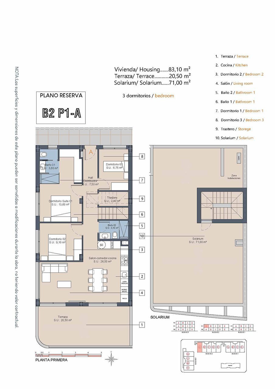Penthouse-Wohnungen mit 3 Schlafzimmern, 2 Bädern, Dachterrrasse, Meerblick und Gemeinschaftspool neben dem Golfplatz von La Serena Golf