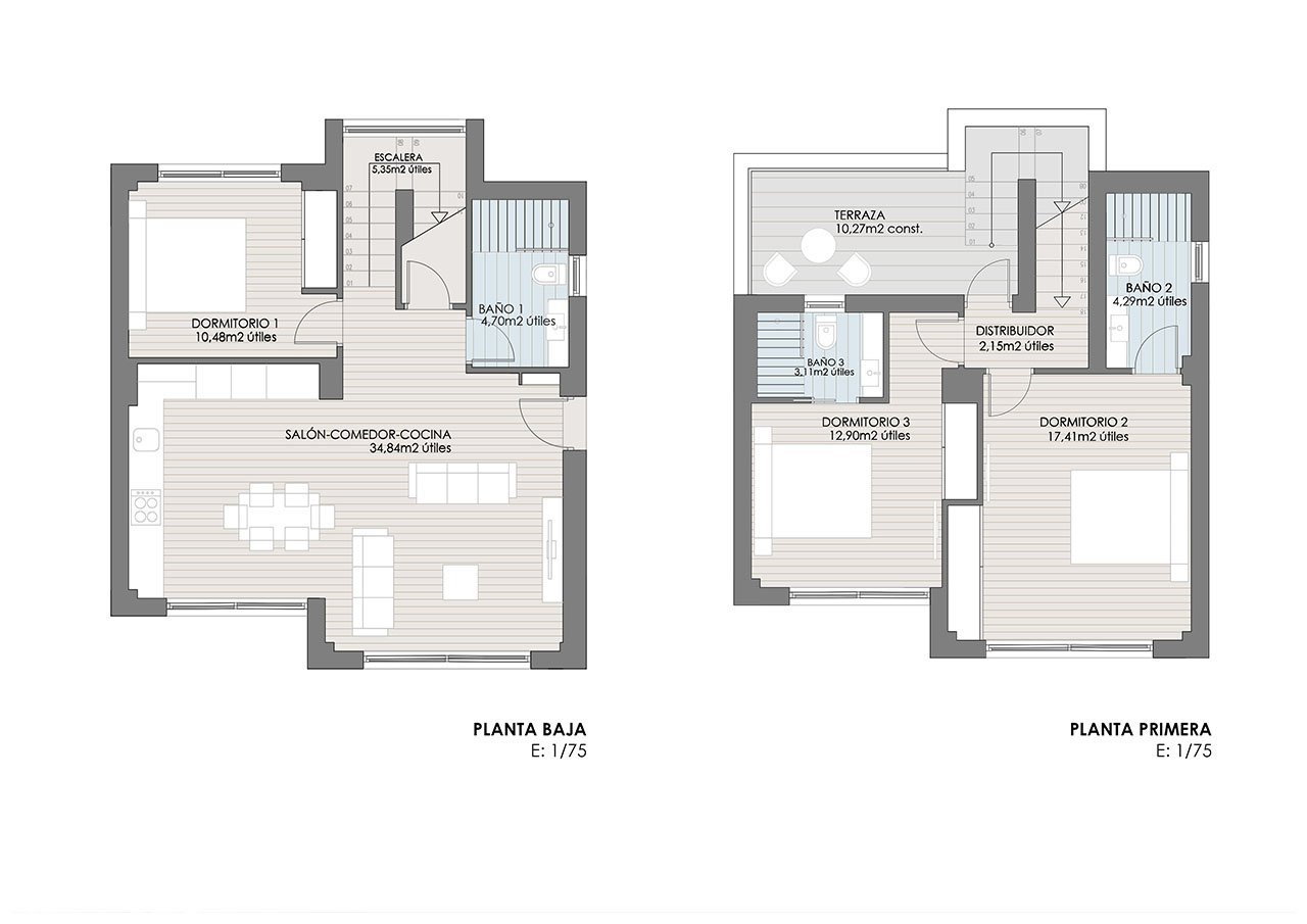 Wunderschöne Villen mit 3 Schlafzimmern, 3 Bädern, Dachterrasse, Meerblick und Privatpool