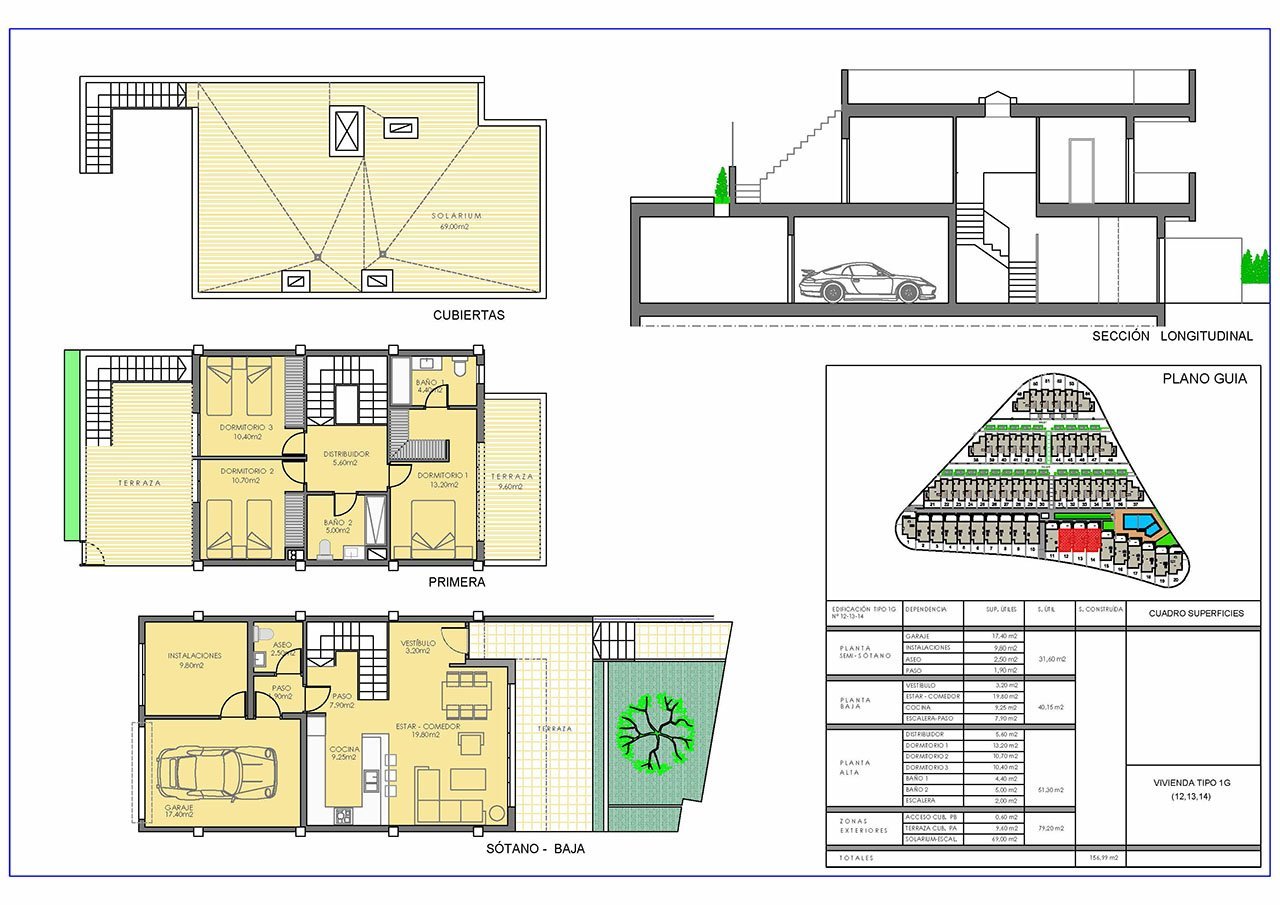 Wunderschöne Reihenhäuser mit 3 Schlafzimmern, 2 Bädern, Gäste-WC, Keller/Garage, Dachterrasse und Gemeinschaftspool bei Alenda Golf