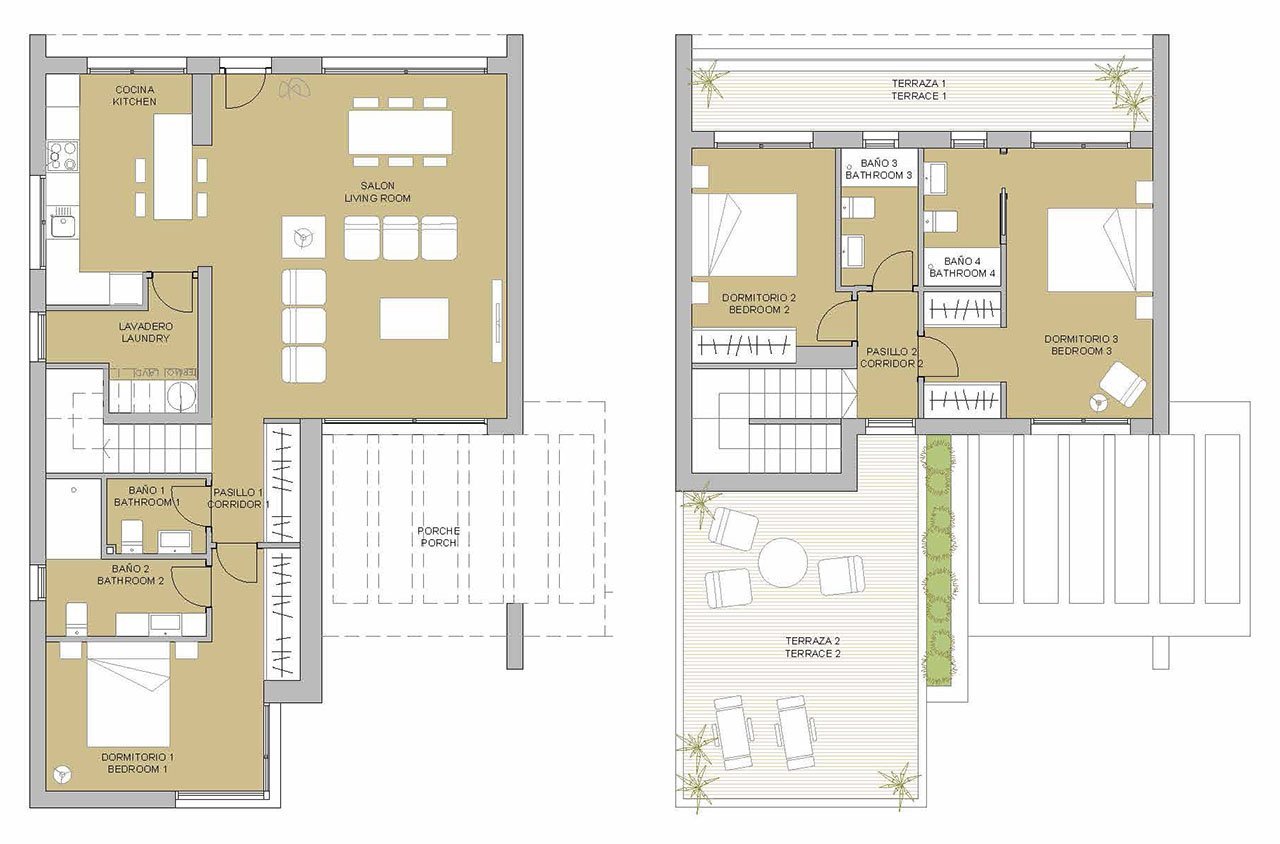 Exklusive Villen mit 3 Schlafzimmern, 3 Bädern, Gäste-WC, Kfz-Stellplatz und Privatpool in einer sehr schönen Golfanlage