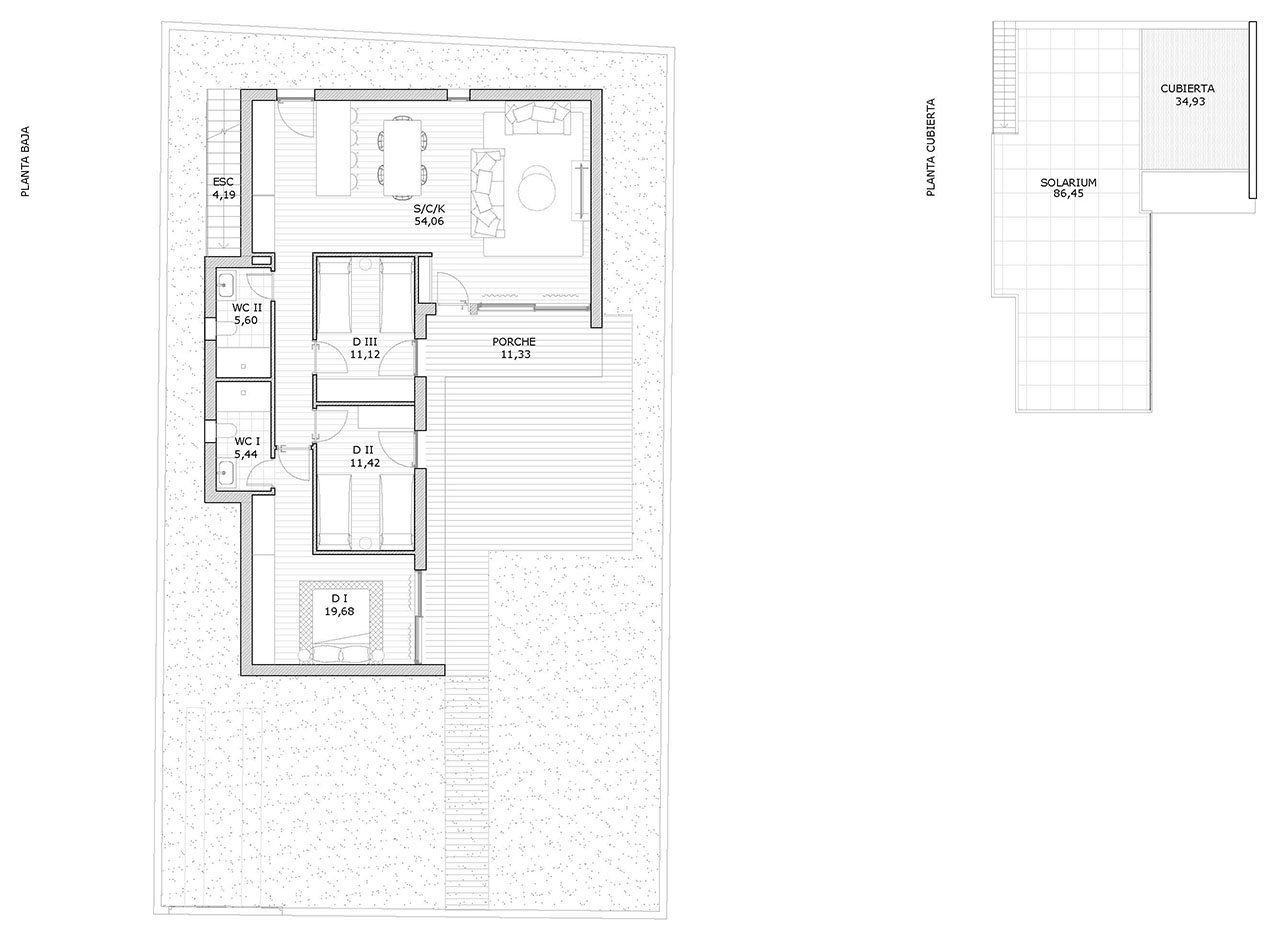 Villen mit 3 Schlafzimmern, 2 Bädern, Dachterrasse, Vorinstallation Klimaanlage, Kfz-Stellplatz und optionalem Privatpool