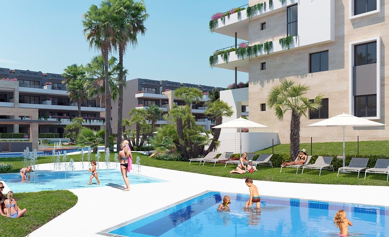 Appartements mit 3 Schlafzimmern in wunderschöner Anlage mit Gemeinschaftspools und Whirlpools nur 800 m vom Strand