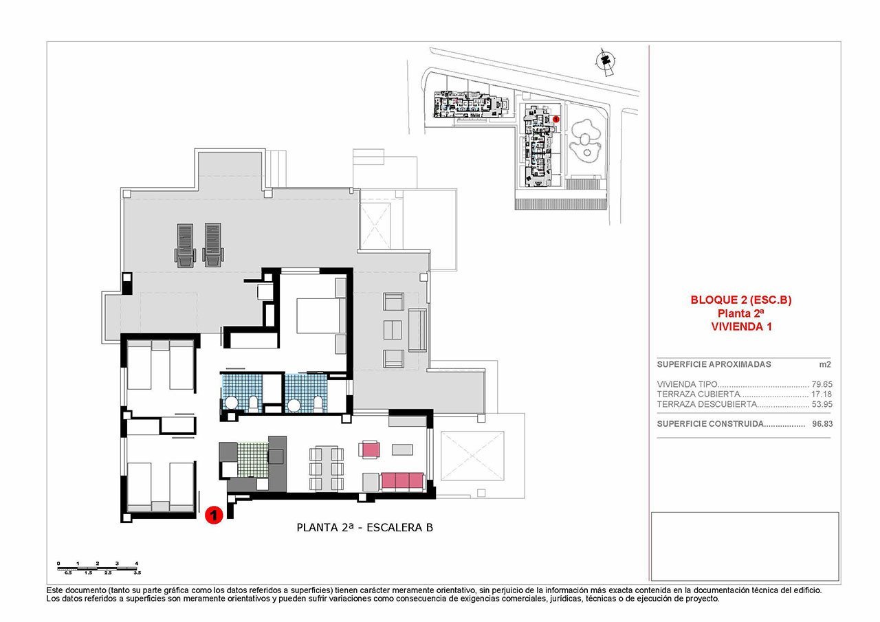 Appartements mit 3 Schlafzimmern, 2 Bädern und Gemeinschaftspool nur 200 m vom Strand