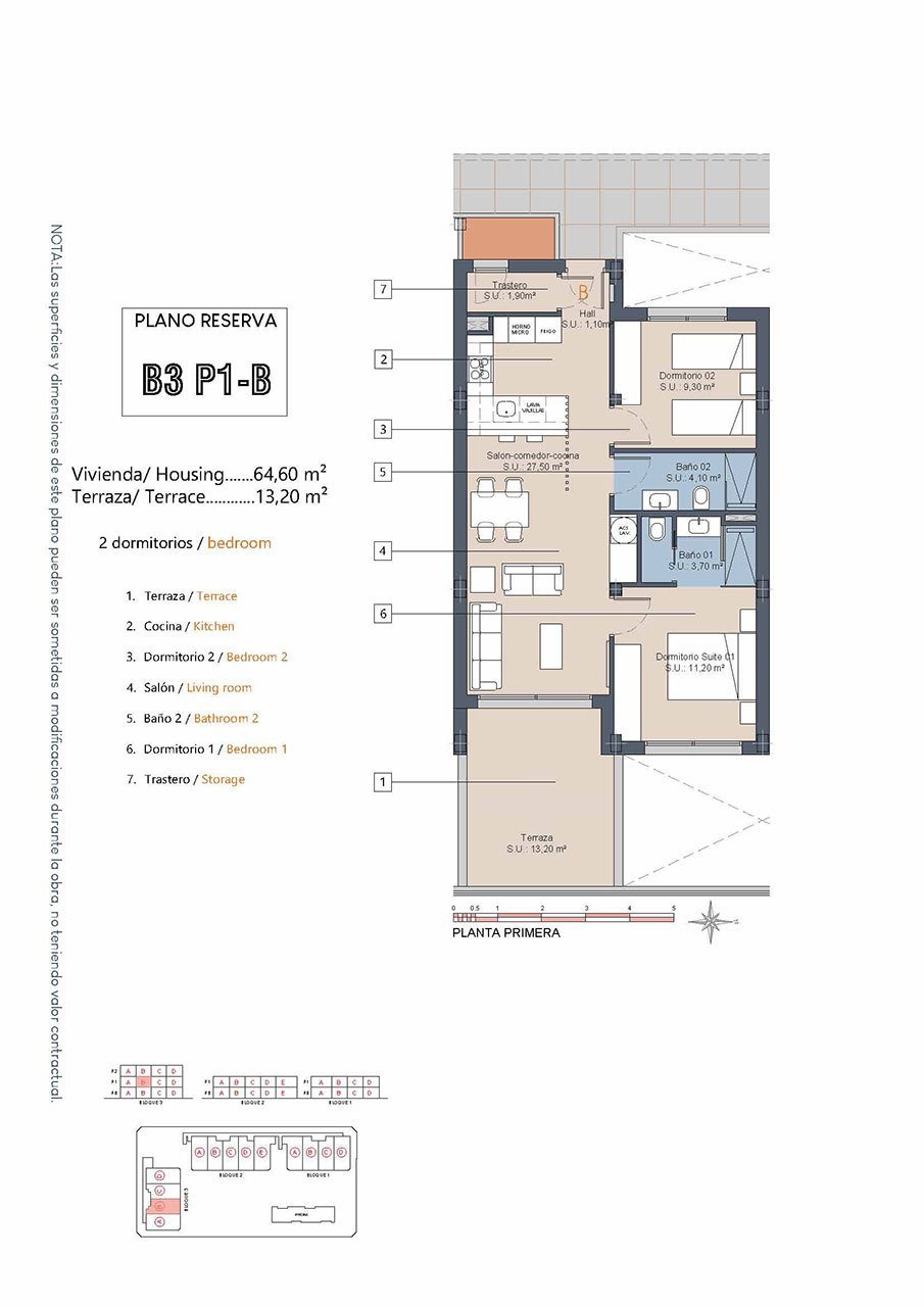 Appartements mit 2 Schlafzimmern, 2 Bädern, Vorinstallation Klimaanlage, Gemeinschaftspool und Kfz-Stellplatz neben dem Golfplatz von La Serena Golf