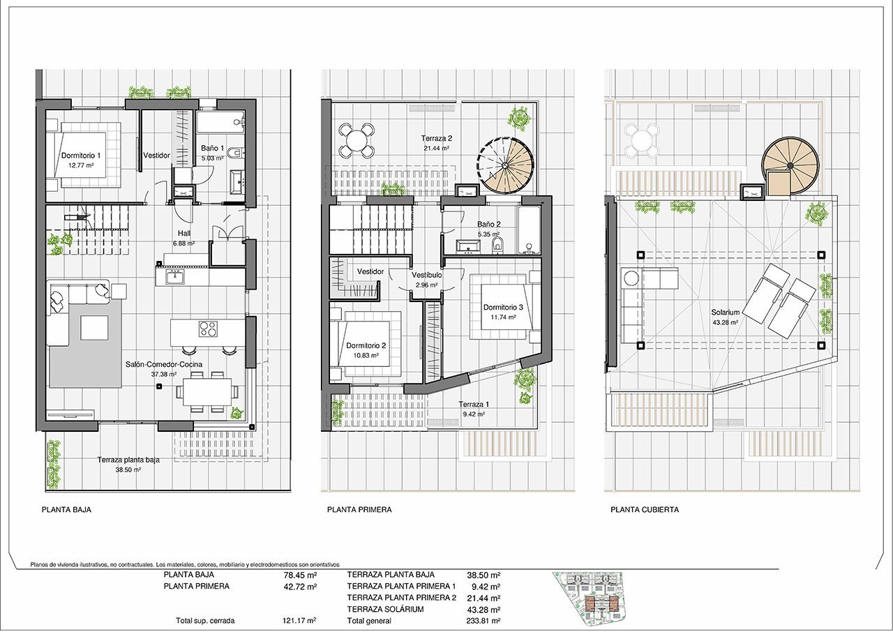 Zweigeschossige Reihenhäuser mit 3 Schlafzimmern, 2 Bädern, Privatpool (nur Eckhäuser) und Kfz-Stellplatz in wunderschöner Umgebung
