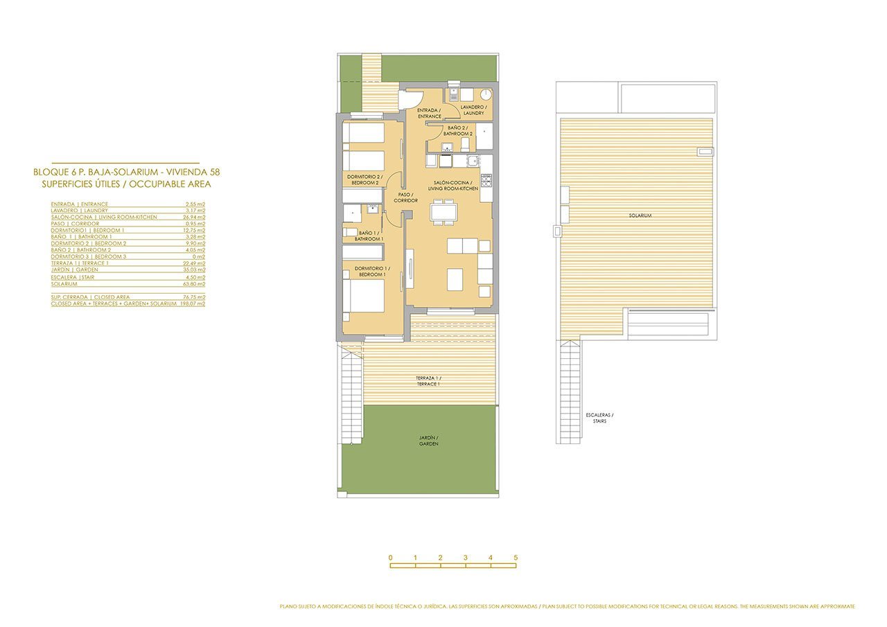Moderne und komfortable Reihenhäuser mit 2 Schlafzimmern, 2 Bädern und Gemeinschaftspool in Golfanlage