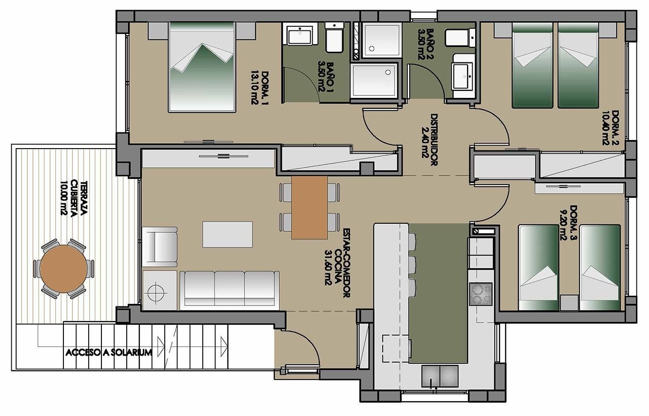 Exklusive Obergeschoss-Wohnungen mit 2 oder 3 Schlafzimmern, Kfz-Stellplatz und Gemeinschaftspool