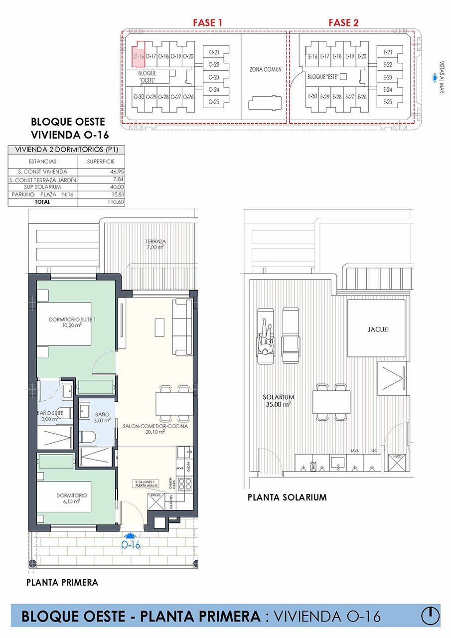 Obergeschoss-Wohnungen mit 2 Schlafzimmern, 2 Bädern, Dachterrasse, Tiefgaragenstellplatz und Gemeinschaftspool nur 200 m vom Strand