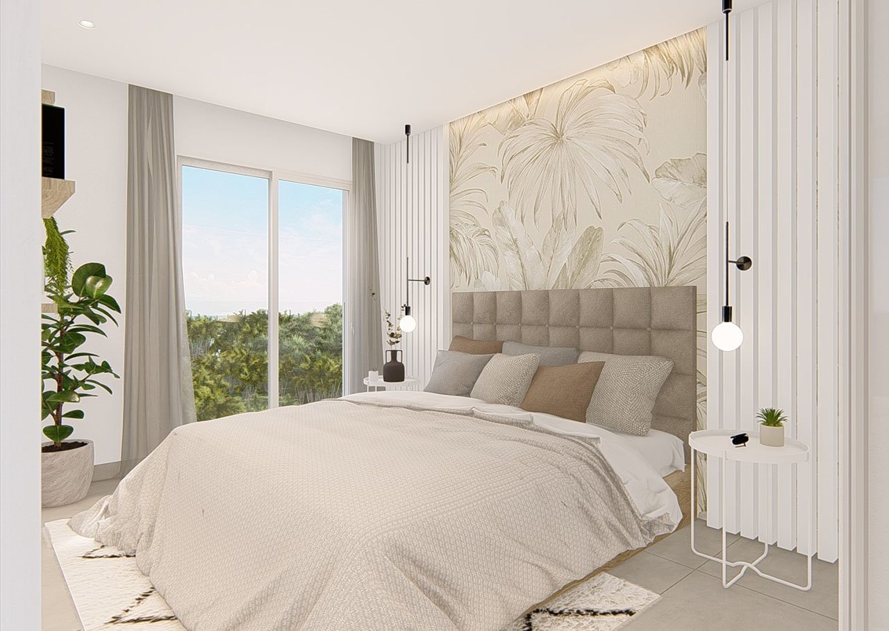 Appartements mit 2 Schlafzimmern, 2 Bädern, Klimaanlage, Einbauküchen mit Elektrogeräten, Tiefgaragenstellplatz, Gemeinschaftspool und Spa