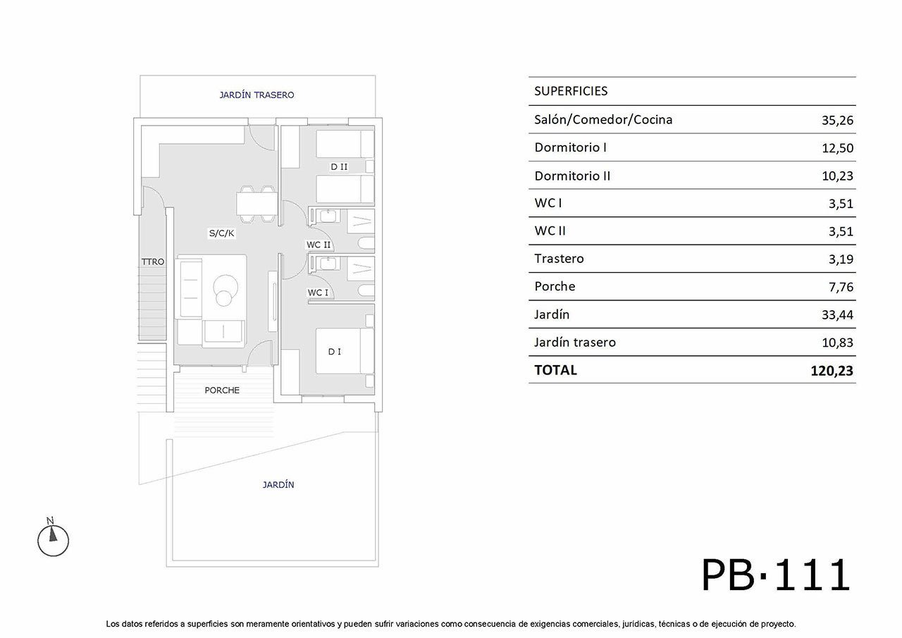 Komfortable Erdgeschoss-Wohnungen mit 2 Schlafzimmern, 2 Badezimmern, privatem Garten und Gemeinschaftspool