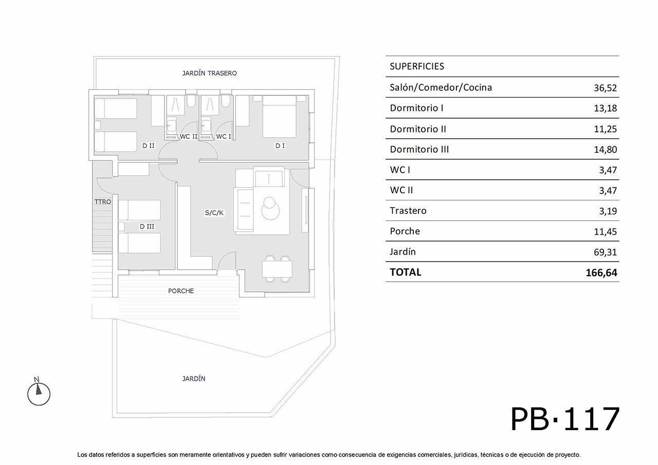 Komfortable Erdgeschoss-Wohnungen mit 3 Schlafzimmern, 2 Badezimmern, privatem Garten und Gemeinschaftspool