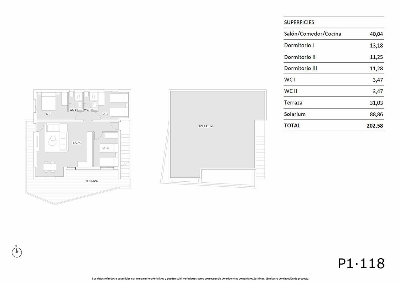 Komfortable Obergeschoss-Wohnungen mit 3 Schlafzimmern, 2 Badezimmern, privater Dachterrasse und Gemeinschaftspool