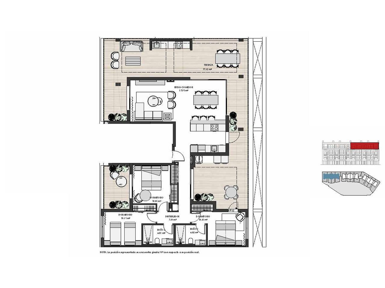 Fantastische Penthouse-Wohnungen mit 3 Schlafzimmern, 2 Bädern, Tiefgaragenstellplatz und Gemeinschaftspool im Santa Rosalía Lake and Life Resort