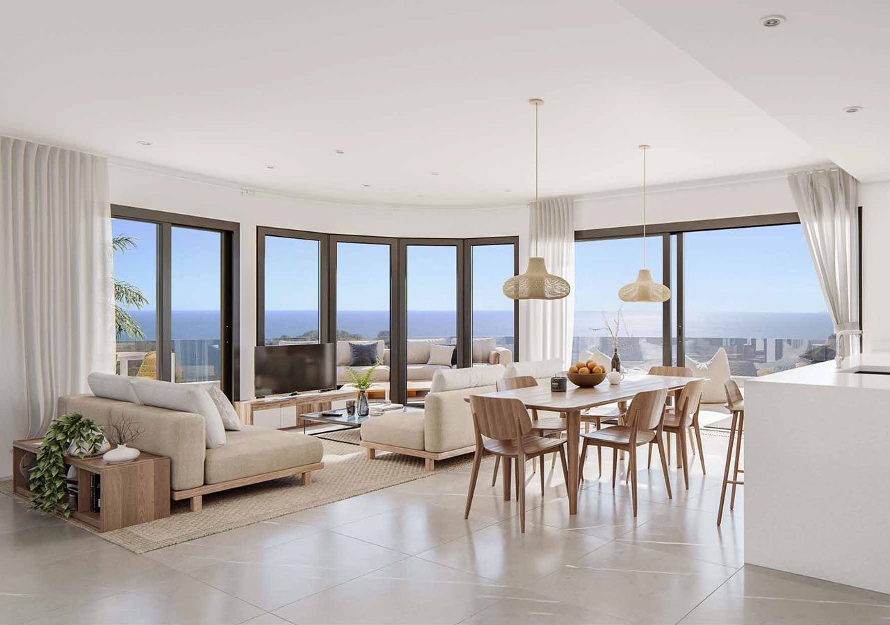 Fantastische Wohnungen mit 1 Schlafzimmern, 1 Badezimmer, Klimaanlage, Tiefgaragenstellplatz, Gemeinschaftspool und Meerblick