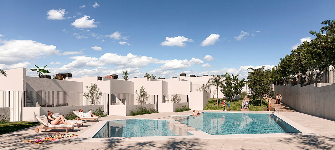 Orito: Wunderschöne Reihenhäuser mit 3 Schlafzimmern, 2 Bädern, Gäste-WC, Keller, Dachterrasse, Kfz-Stellplatz und Gemeinschaftspool bei Alenda Golf  Orito: Wunderschöne Reihenhäuser mit 3 Schlafzimmern, 2 Bädern, Gäste-WC, Keller, Dachterrasse, Kfz-Stellplatz und Gemeinschaftspool bei Alenda Golf