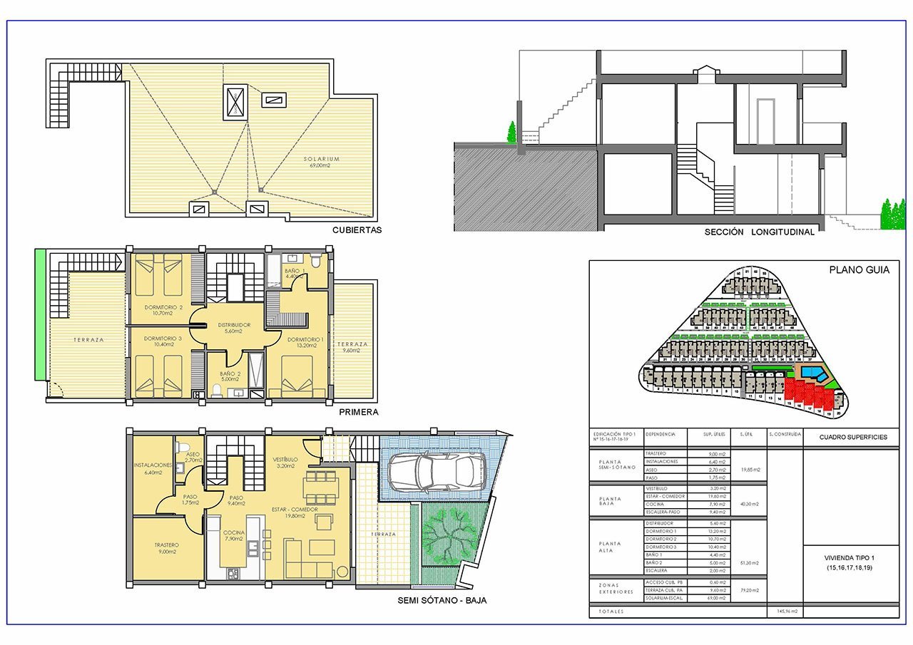 Wunderschöne Reihenhäuser mit 3 Schlafzimmern, 2 Bädern, Gäste-WC, Keller, Dachterrasse, Kfz-Stellplatz und Gemeinschaftspool bei Alenda Golf