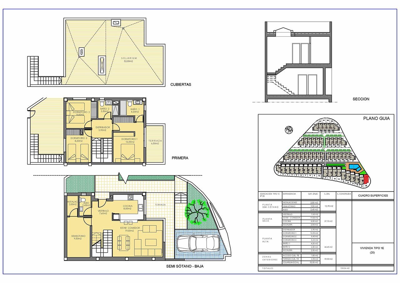 Wunderschöne Reihenhäuser mit 3 Schlafzimmern, 2 Bädern, Gäste-WC, Keller, Dachterrasse, Kfz-Stellplatz und Gemeinschaftspool bei Alenda Golf