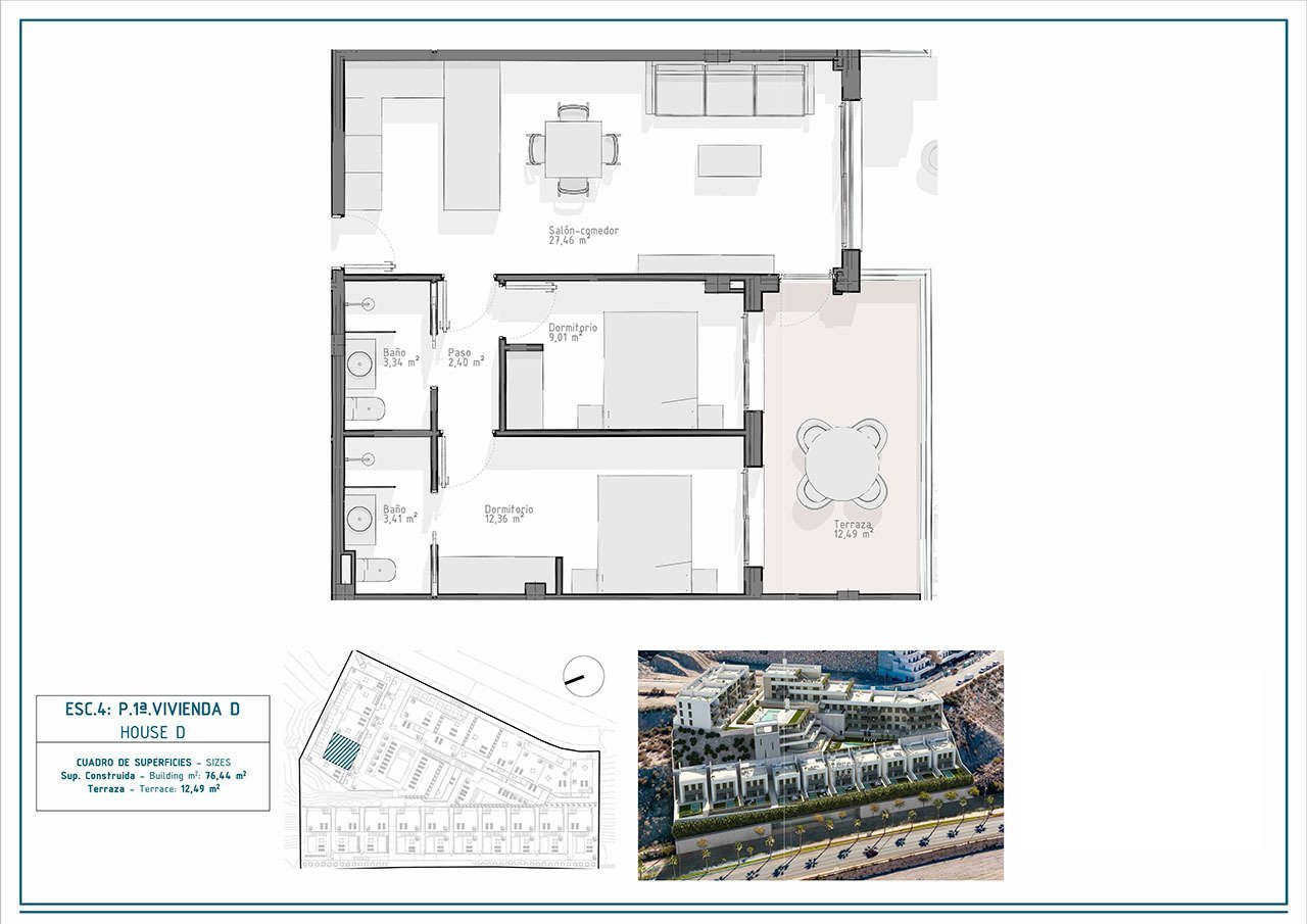 Appartements mit 2 Schlafzimmern, 2 Bädern, Tiefgaragenstellplatz und Gemeinschaftspool nur ca. 700 m vom Strand
