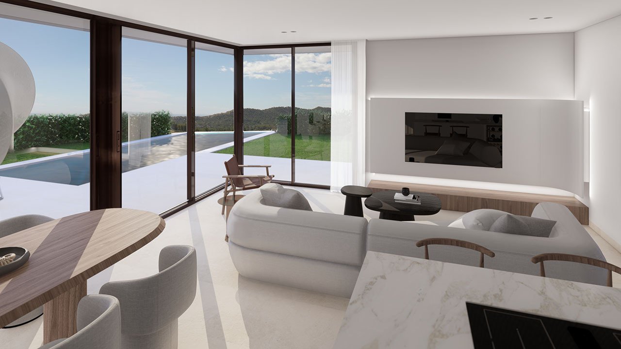 Exklusive Villen mit 3 Schlafzimmern, 3 Bädern, Gäste-WC, Privatpool und Dachterrasse mit Meerblick in wunderschöner Umgebung