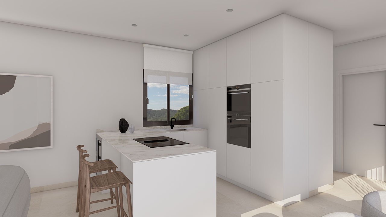 Exklusive Villen mit 3 Schlafzimmern, 3 Bädern, Gäste-WC, Privatpool und Dachterrasse mit Meerblick in wunderschöner Umgebung