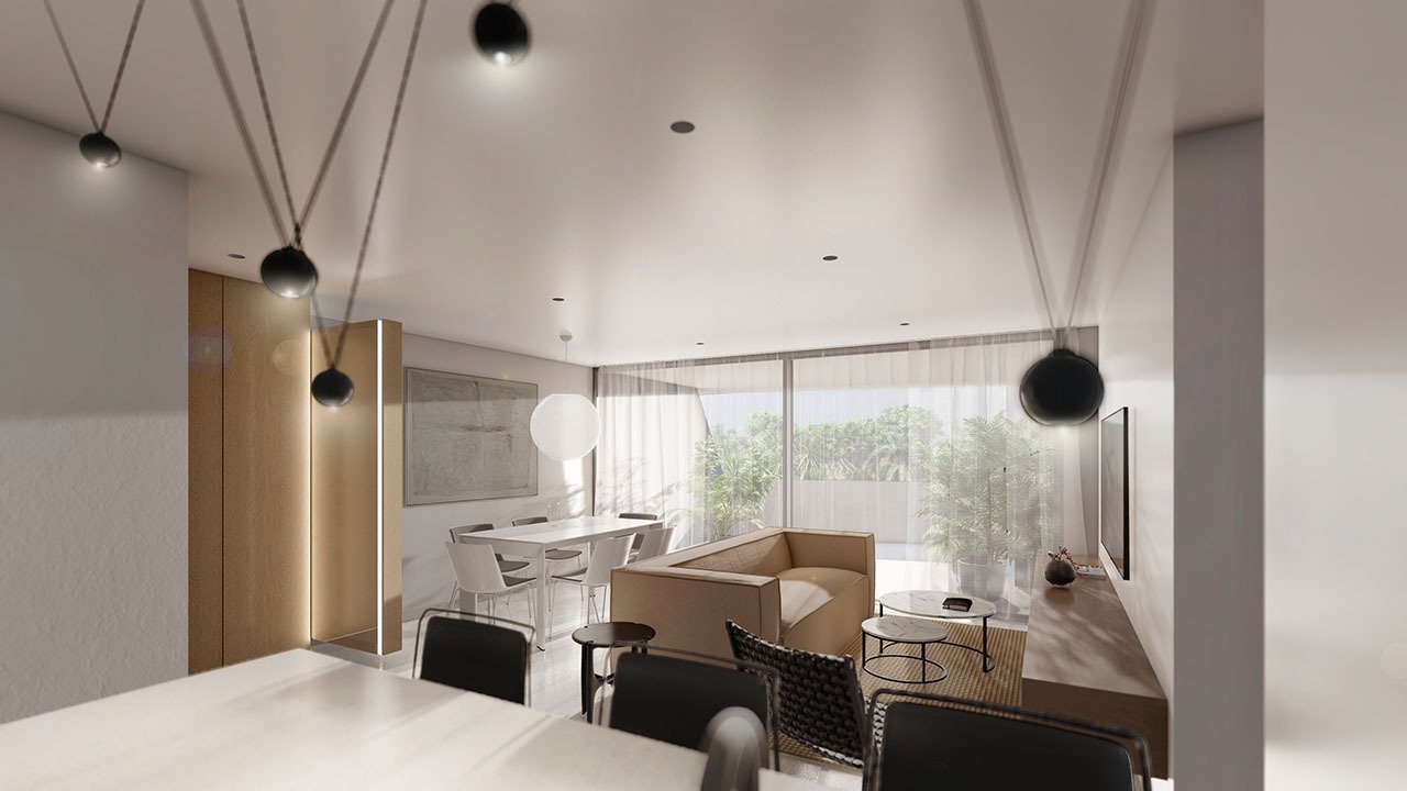 Appartements mit 2 Schlafzimmern, 2 Bädern, Klimaanlage und Einbauküchen mit Elektrogeräten in abgeschlossener Anlage mit Gemeinschaftspool und SPA