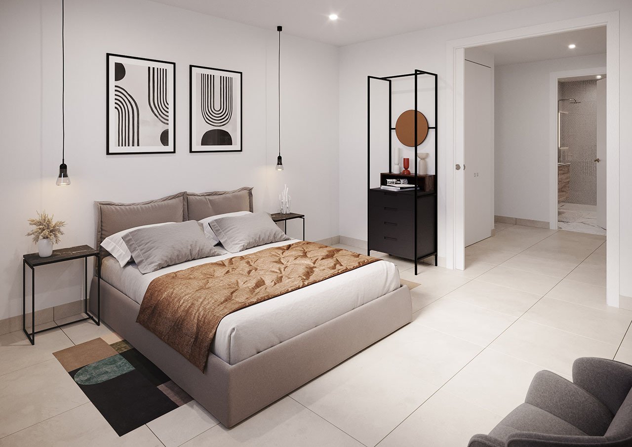 Appartements mit 2 Schlafzimmern, 2 Bädern, Vorinstallation Klimaanlage und Gemeinschaftspool nur 1 km vom Strand