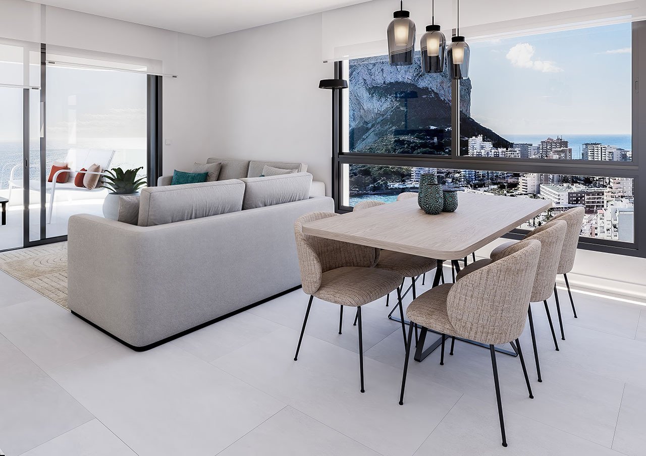 Wohnungen mit 1 Schlafzimmer, 1 Bad, Klimaanlage, Fußbodenheizung in Bädern, Kfz-Stellplatz und Meerblick in erster Linie am Strand