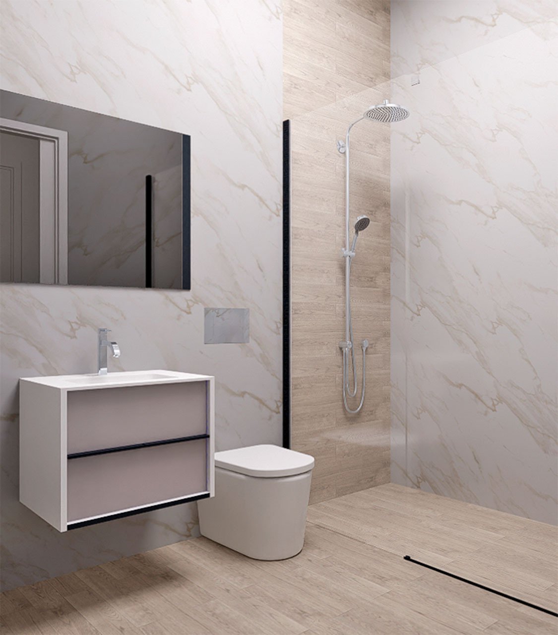 Obergeschoss-Wohnungen mit 2 Schlafzimmern, 2 Bädern, Dachterrasse, Gemeinschaftspool und Meerblick