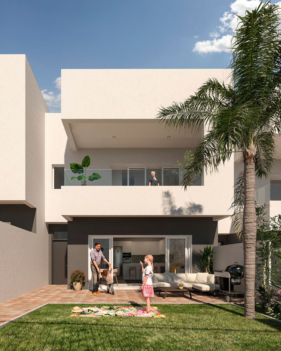 Wunderschöne Reihenhäuser mit 3 Schlafzimmern, 2 Bädern, Gäste-WC, Keller/Garage, Dachterrasse und Gemeinschaftspool bei Alenda Golf