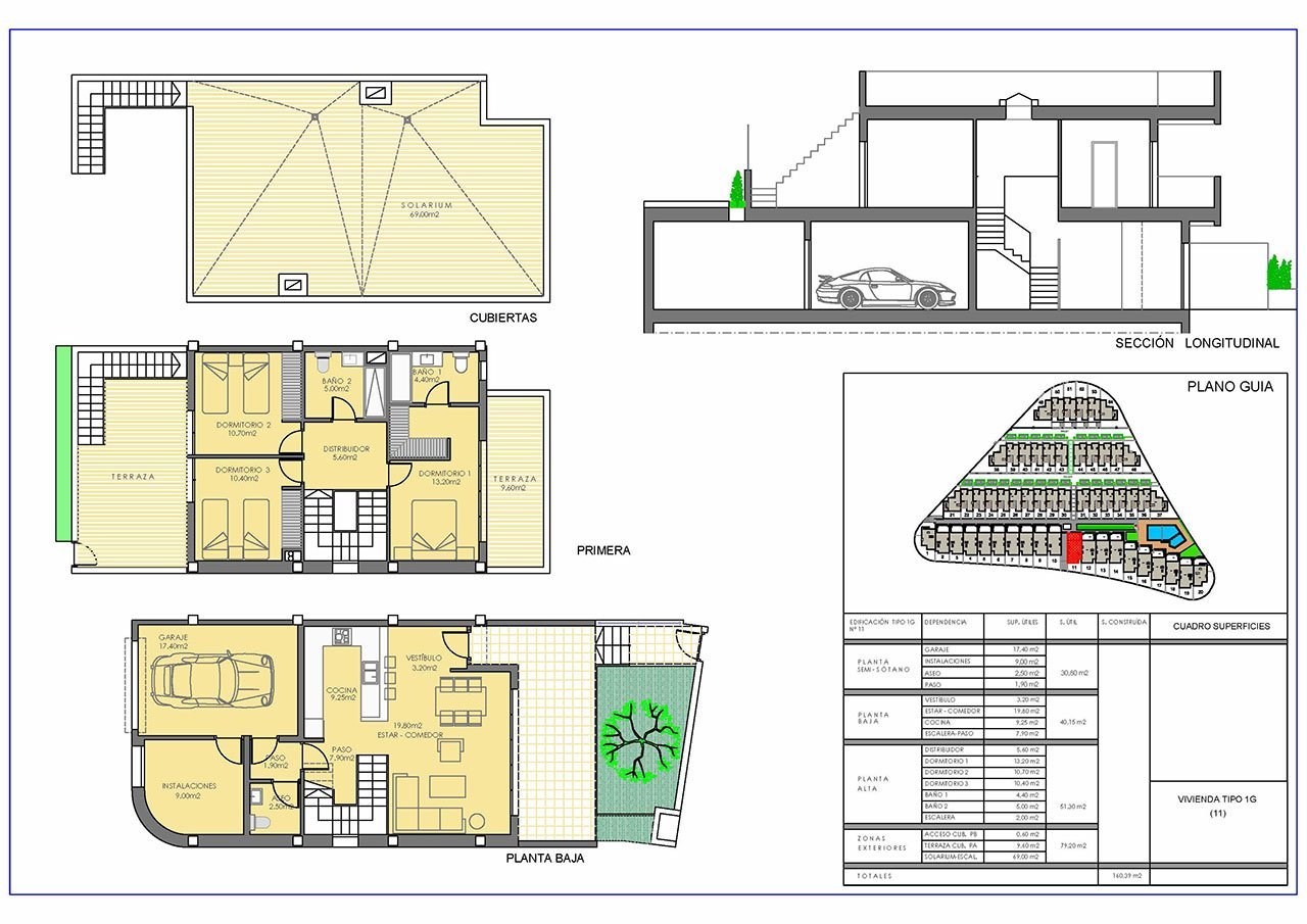 Wunderschöne Reihenhäuser mit 3 Schlafzimmern, 2 Bädern, Gäste-WC, Keller/Garage, Dachterrasse und Gemeinschaftspool bei Alenda Golf